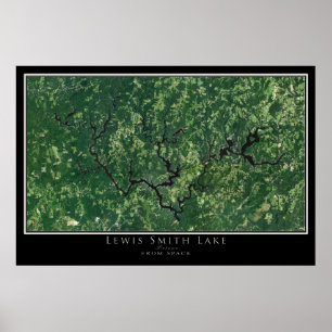 Lewis Smith Sjö Alabama Satellite Poster Karta