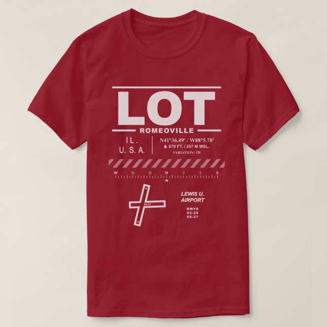 Lewis U. Airport LOT-Shirt T Shirt (Design framsida)