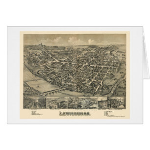 Lewisburg panorama- karta för PA - 1884 Hälsningskort
