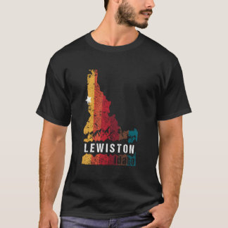 Lewiston Idaho Retro Grunge State Karta Novelty Gr T Shirt