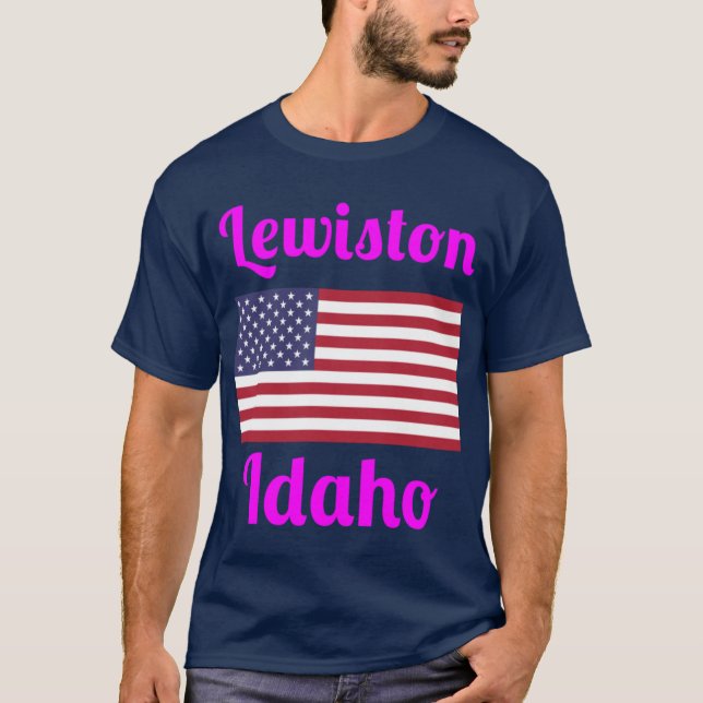 Lewiston Idaho Stylisha Tryck T Shirt (Framsida)