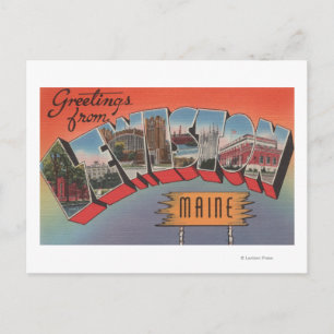 Lewiston, Maine - Large Brev Scenes Vykort