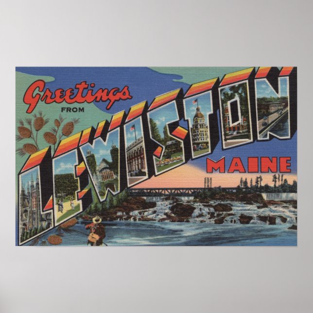 Lewiston, Maine (River Scene) Poster (Framsidan)