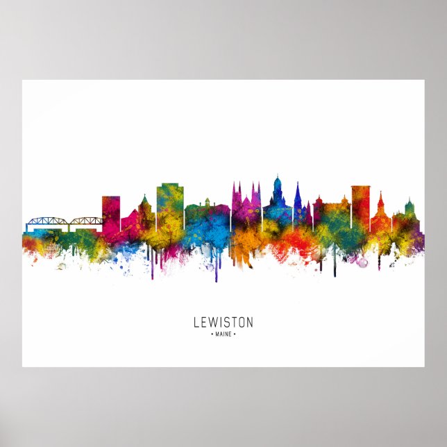 Lewiston Maine Skyline Poster (Framsidan)