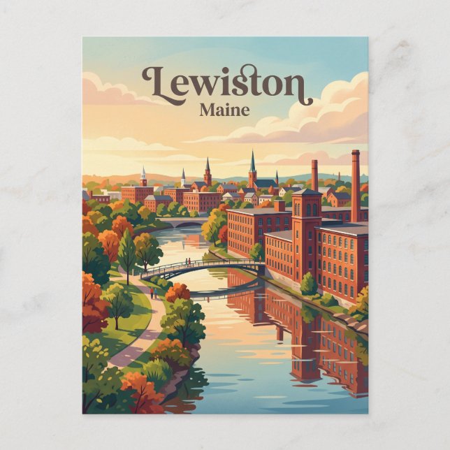 Lewiston, Maine Vykort (Framsida)