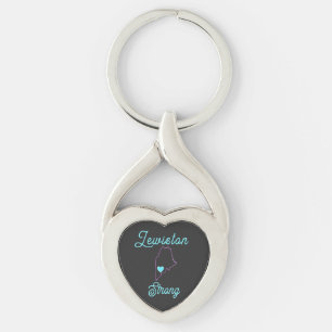 Lewiston Strong Metall Keychain Twisted Heart Silverfärgad Nyckelring