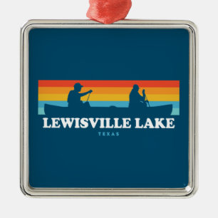 Lewisville Sjö Texas Canoe Julgransprydnad Metall