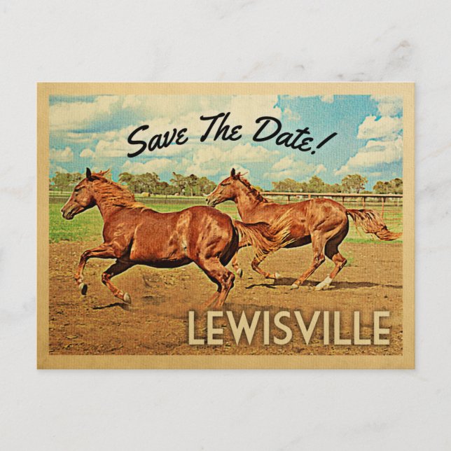 Lewisville Texas sparar datumhästar Meddelande Vykort (Framsida)