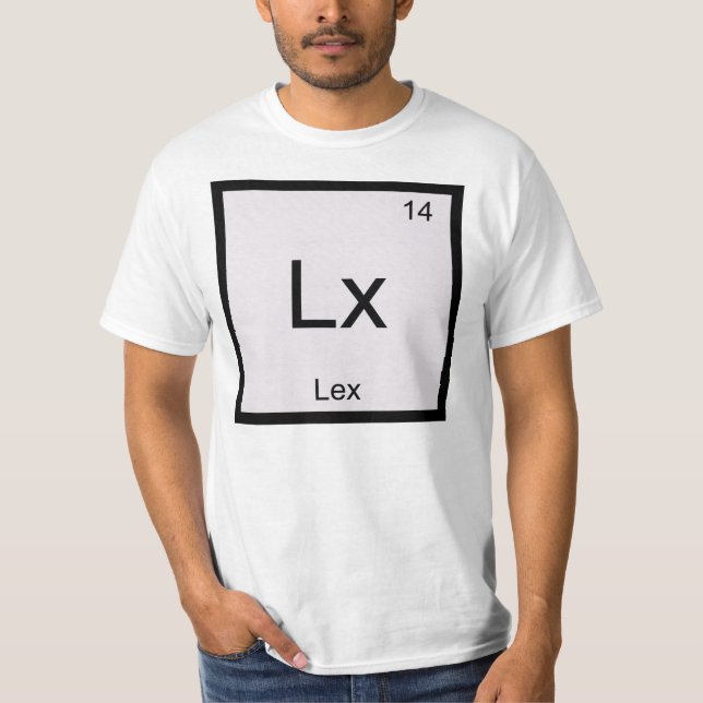 Lex Namn Kemi Element Periodiska Systemet Tee Shirt (Framsida)
