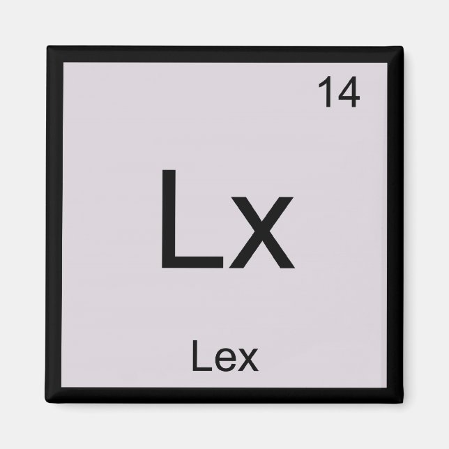 Lex Namn kemi Inslag Periodic Bord Magnet (Framsidan)