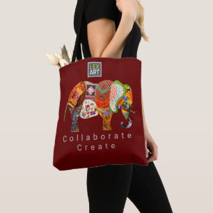 LexArt Collaborate Tote Bag - Mörk Färg Tygkasse