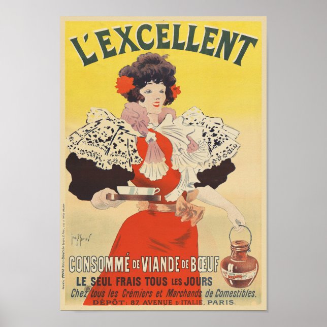 L'Excellent Frankrike Vintage 1895 Poster (Framsidan)