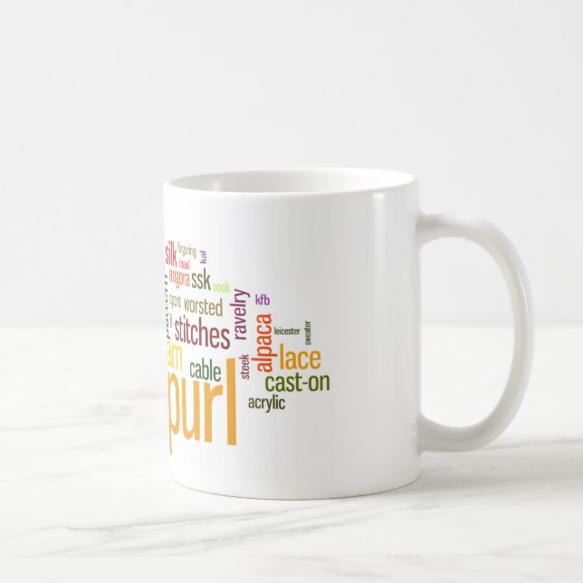 Lexicon för stickaporlandehandarbete för Knitters Kaffemugg (Höger)