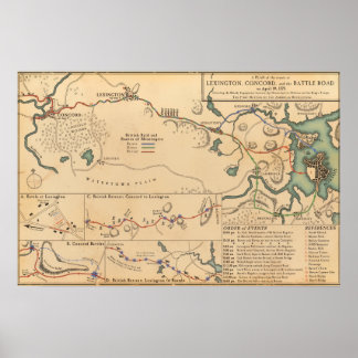 Lexington, Concord och Battle Road Poster