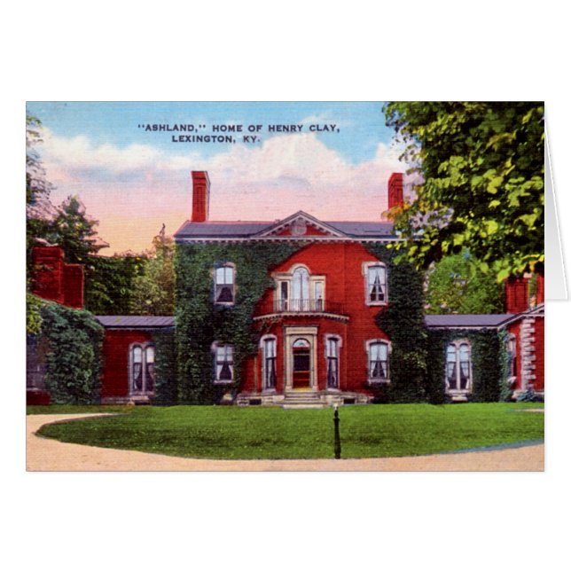 Lexington Kentucky Ashland, hem av Henry Clay Hälsningskort (Framsidan Horizontal)