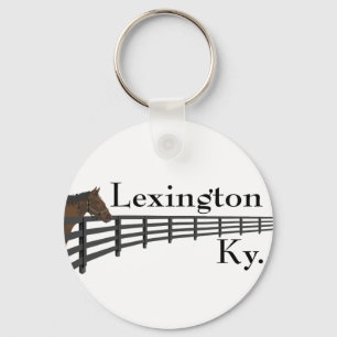 Lexington Kentucky häst och staket Nyckelring