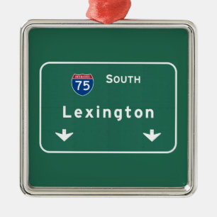 Lexington Kentucky ky Interstate huvudvägmotorvä Julgransprydnad Metall