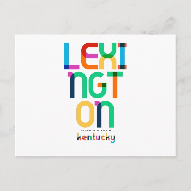 Lexington Kentucky Mid Century, Pop Art. Vykort (Framsida)