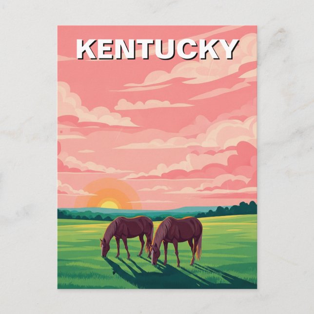 Lexington Kentucky Postcard Horse Farm Vykort (Framsida)