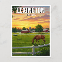 Lexington Kentucky Postcard Horse Farm Vykort
