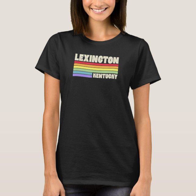 Lexington Kentucky Pridet Rainbow Flagga Gay pride T Shirt (Framsida)