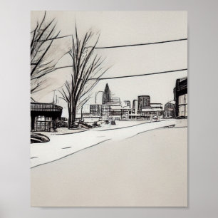 Lexington Kentucky Tecknader stil Poster