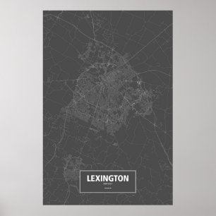Lexington, Kentucky (vit på svart) Poster