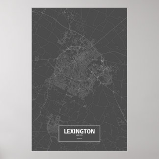 Lexington, Kentucky (vit på svart) Poster