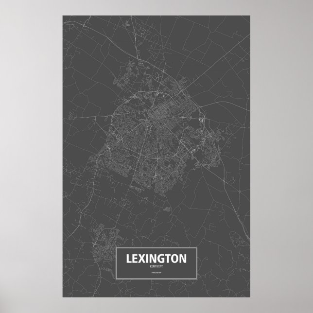 Lexington, Kentucky (vit på svart) Poster (Framsidan)