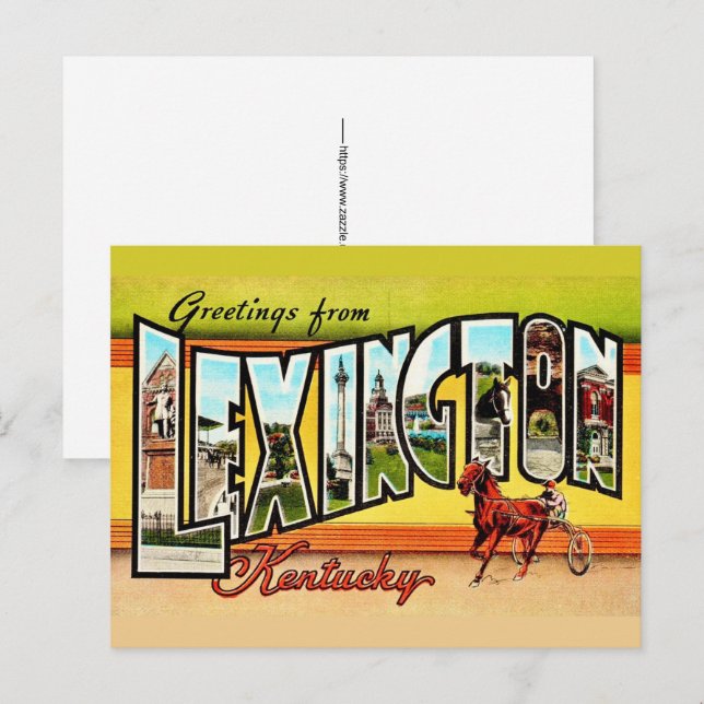 Lexington Kentucky vykort (Fram/baksida)