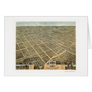Lexington KY panorama- karta - 1871 Hälsningskort