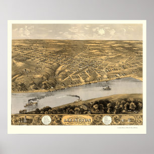 Lexington, MO Panoramic Karta - 1869 Poster