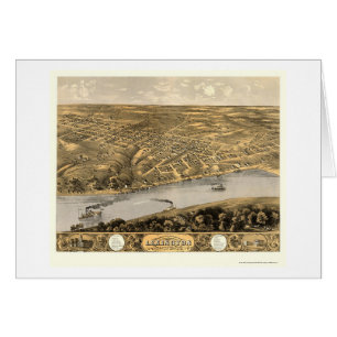 Lexington panorama- karta för MO - 1869 Hälsningskort