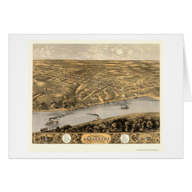 Lexington panorama- karta för MO - 1869 Hälsningskort (Framsidan Horizontal)
