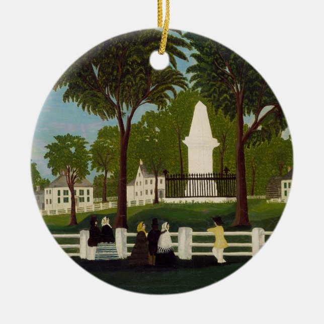 Lexington stridmonument, c.1830 julgransprydnad keramik (Framsidan)