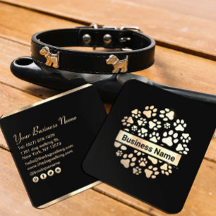 Lexury Black Guld Pet Supplies Store Fyrkantigt Visitkort