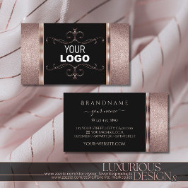 Lexury Black och Ro Guld Glitter Ornate Add Logoty Visitkort