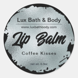 Lexury Black Silver Foil Modern Product Labels Runt Klistermärke