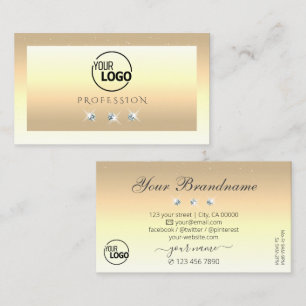 Lexury Cream Beige Ombre Gnistra Diamonds Add Logo Visitkort