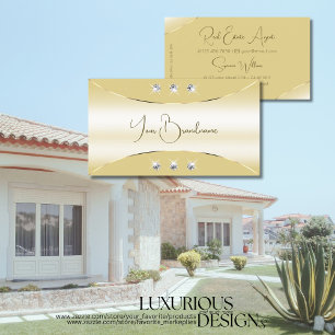 Lexury Cream med Guld Decor Gnistra Diamonds Glam Visitkort