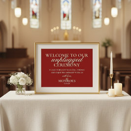 Lexury Old Money Red Unplugged Bröllop Ceremony Poster
