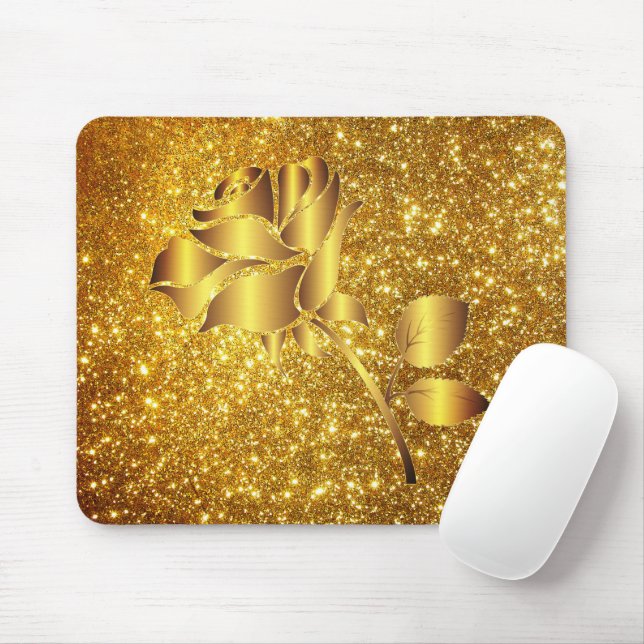 Lexury Popular Blommigt Guld Glitter Gift Musmatta (Med mus)