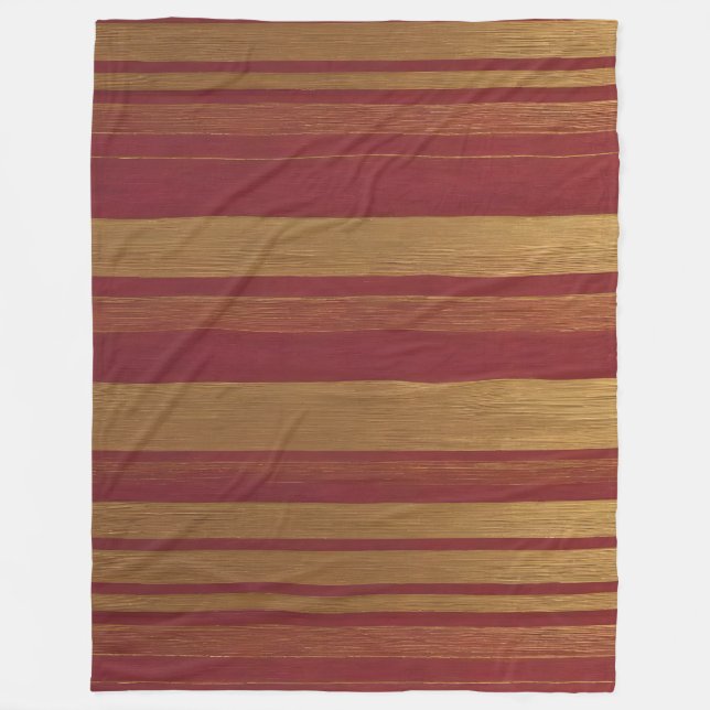 Lexury Popular Burgundy Guld Linen Collection Fleecefilt (Framsidan)