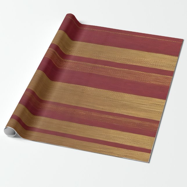 Lexury Popular Burgundy Guld Linen Collection Presentpapper (Utrullad)