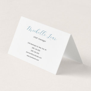Lexury Premium Linen Blue & White Plain Classic Visitkort