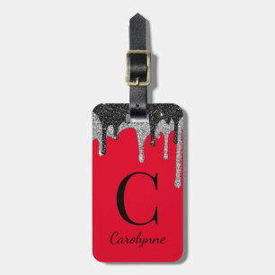 Lexury Red Black Silver Glitter driver Monogram Bagagebricka