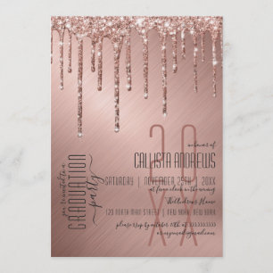 Lexury Sparkly Ro Guld Glitter Drives Studenten Inbjudningar