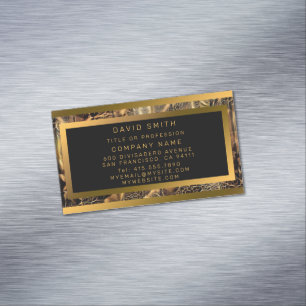 Lexury Unique Wood Guld Magnetiska Visitkort