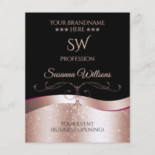 Lexury Vågigt Ro Guld Decor Black Monogram Flyer