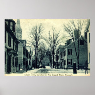 Leyden St vallfärdar Plymouth MORSOR c1908 Poster